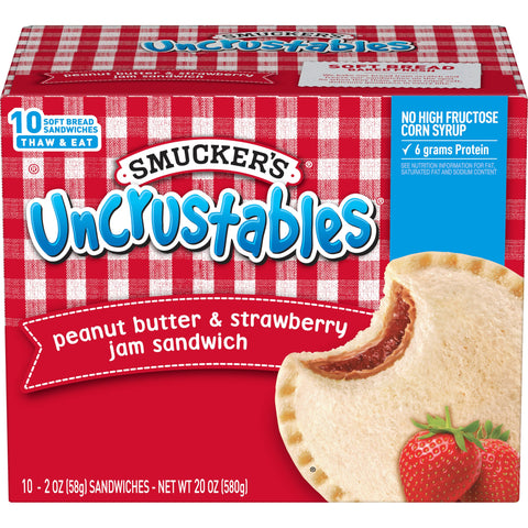 Smuckers Uncrustables Peanut Butter and Strawberry Jam Sandwich, 2 Ounce -- 60 per case.