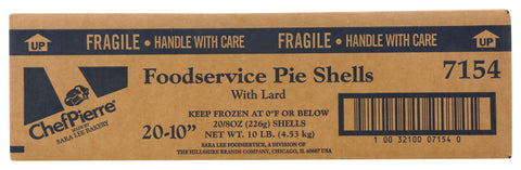 Chef Pierre PIE SHELL LARD SHORTENING UNBAKED 10