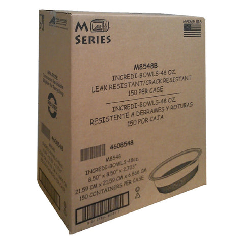 Anchor Packaging Incredi Bowl Black Polypropylene Bowl, 48 Ounce Capacity -- 150 per case