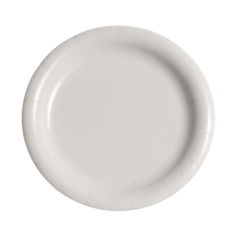Dart Bare by Solo Forward Medium Weight Clay Coated Paper Round White Plate, 9 inch -- 500 per case