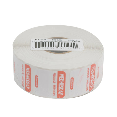 DateIt™ LABEL REMOVABLE TRILINGUAL RED WEDNESDAY 1X1