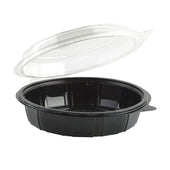 Container Plastic Hinged Black Base/clear Dome 9
