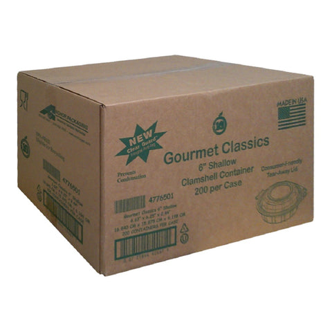 Anchor Packaging Gourmet Classics PET Hinged Shallow Clamshell, 14 Ounce Capacity -- 200 per case