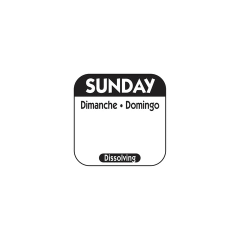 Label Dissolve-a-way Black Sunday 1x1