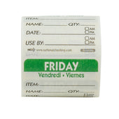 Label Trilingual Item/date/use By Dissolving Green Friday 2x2