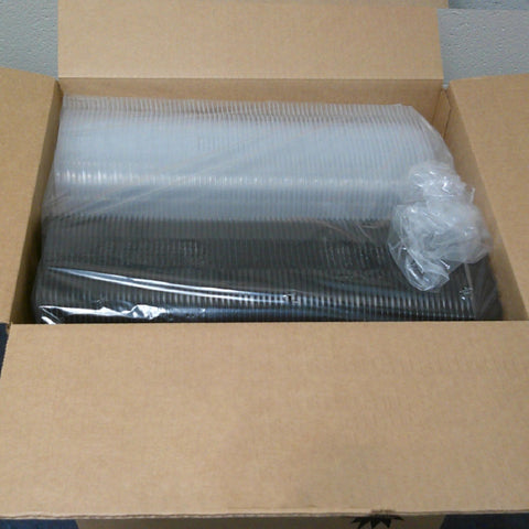 Anchor Packaging Polypropylene Black and Clear Hinged Container, 6 x 6 inch -- 300 per case