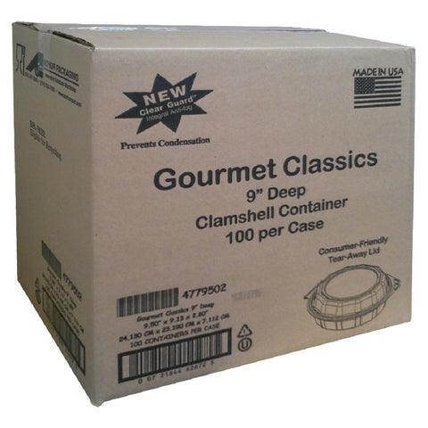 Container Plastic Hinged Black Base/clear Dome 9