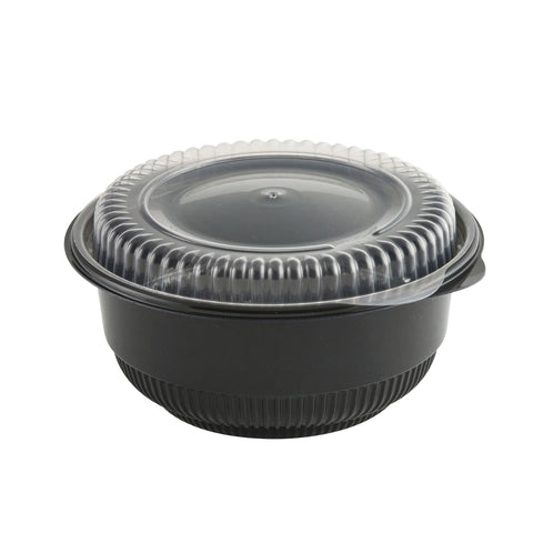 Bowl Polypropylene Black Combo W/ Lid 16 Oz
