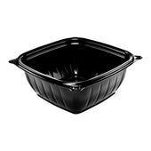 Bowl Square Plastic Black 12 Oz