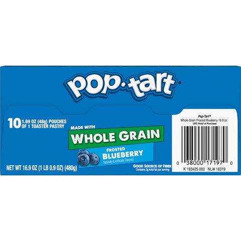 Kelloggs Pop-Tarts Whole Grain Blueberry Toaster Pastry, 1.76 Ounce -- 120 per case