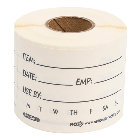 National Checking Company Dateit Dissolvable Label - Use By, 2 x 3 inch -- 250 per case.