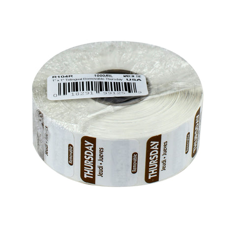Label Removable Trilingual Brown Thursday 1x1