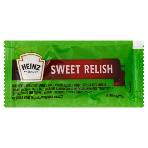 Heinz Sweet Relish Single Serve, 9 Gram -- 200 Case