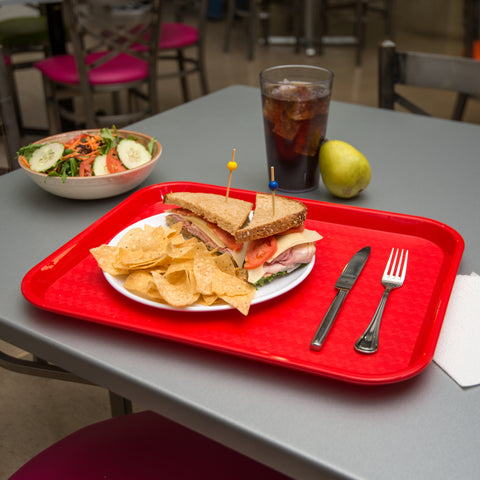 Sysco Brand TRAY CAFE PLASTIC RED 14X18
