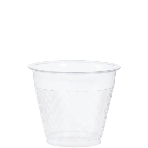 Dart CUP PLASTIC CLEAR SQUAT DIAMOND CUT 9 OZ