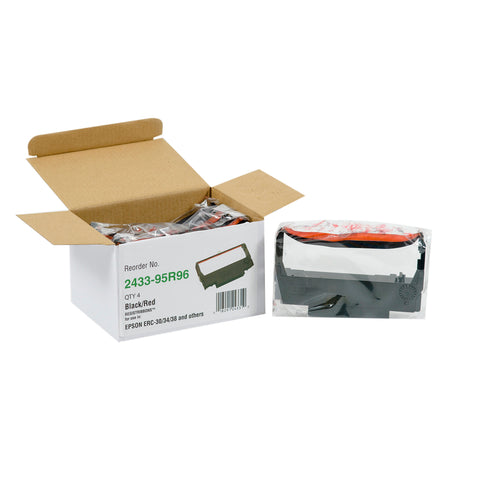 National Checking Black and Red Register Ribbon -- 96 per case.