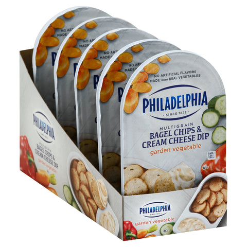 Snack Bagel Chips Cream Cheese Dip Garden Vegetable