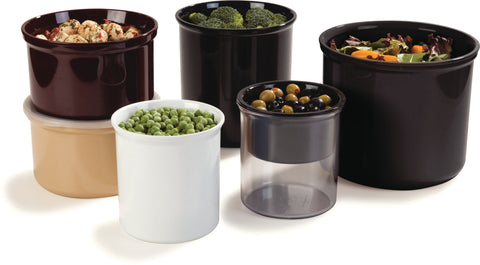 Carlisle CROCK POLY-TUF™ W/ LID BROWN 1.5 QT