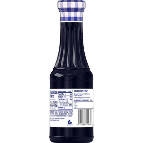 Smuckers Blueberry Syrup, 12 Fluid Ounce -- 6 per case.