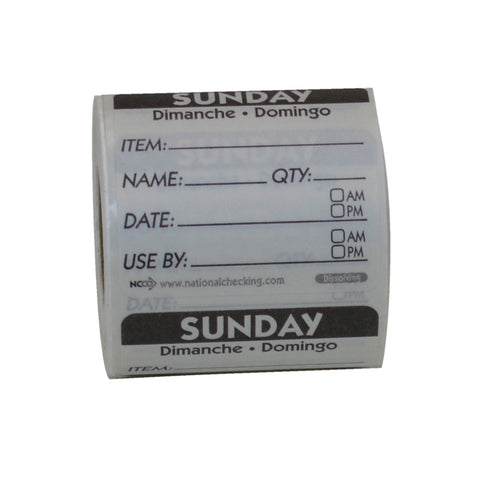 Label Trilingual Item/date/use By Dissolving Black Sunday 2x2