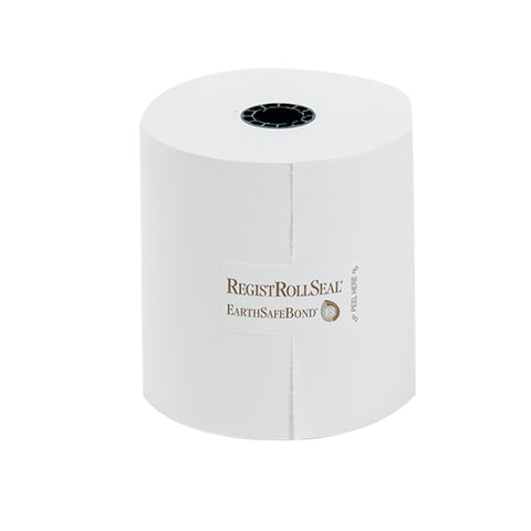 National Checking Company White Bond 1 Ply Register Roll, 3 inch -- 50 rolls per case.