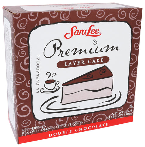 Sara Lee Frozen CAKE LAYER DOUBLE CHOCOLATE PREMIUM UN-CUT ROUND ICED 9