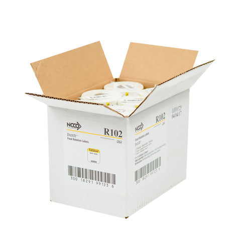 National Checking Company Dateit Yellow Trilingual Removable Label - Tuesday, 1 x 1 inch -- 1000 per case.