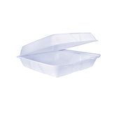 Container Foam White Large Single Compartment W/ Removable Lid 9.5x9.3x3