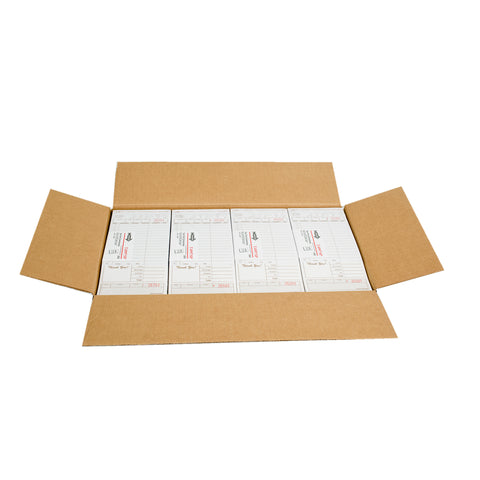 National Checking Company Carbonless Guest Check Board - 2 Part Tan, 15 Line, 4.20 x 8.5 inch -- 2000 per case.