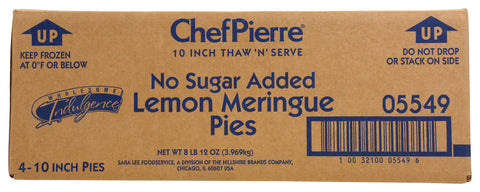Chef Pierre No Sugar Added Lemon Meringue Pie, 2.187 Pound -- 4 per case.