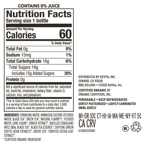 Kevita DRINK KOMBUCHA GINGER PROBIOTIC