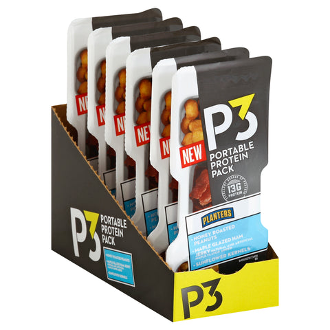 Planters SNACK PROTEIN PACK P3 CONVENIENCE MEAL MAPLE HAM JERKY HONEY ROASTED PEANUTS SUN ROASTED KERNELS