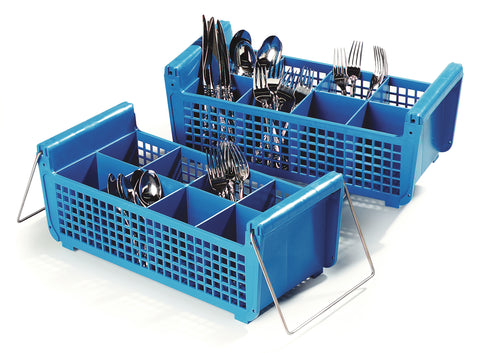 Carlisle BASKET FLATWARE PERMA-SIL™ W/ HANDLE BLUE 17X7.75X6.9