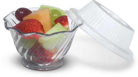 Dinex® BOWL PLASTIC DESSERT SWIRL CLEAR 5 OZ