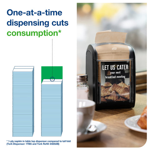 Tork Xpressnap Fit Natural 1 Ply Interfold Dispenser Paper Napkin, 6.5 x 8.39 inch - 240 per pack -- 36 Packs per case