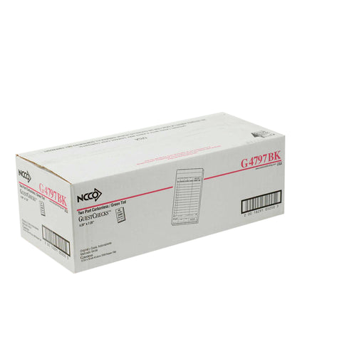 National Checking GUEST CHECK 2-PART GREEN NO CARBON 13 LINE 4.25X7.25