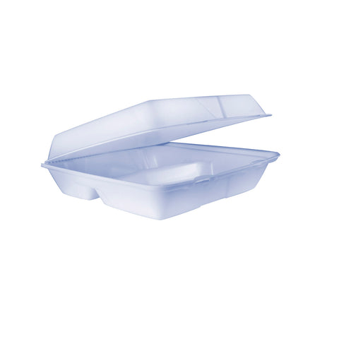 Dart Performer® CONTAINER FOAM LARGE THREE COMPARTMENT W/ REMOVABLE LID 9X9