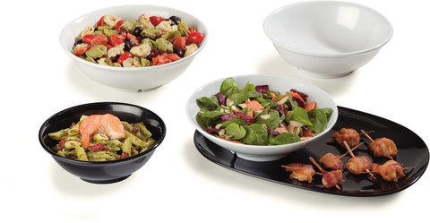 Bowl Serving Footed Melamine White 36 Oz