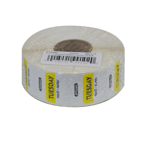 Label Food Rotation Trilingual Yellow Tuesday 1x1