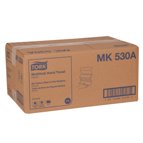 Tork Natural Paper Universal Multifold Hand Towel, 9.13 x 9.5 inch - 250 per pack -- 16 packs per case
