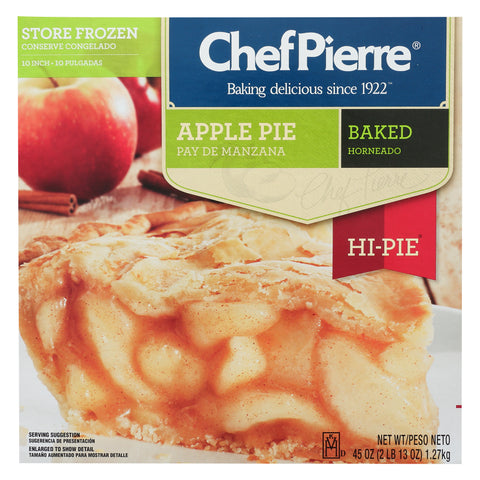 Sara Lee Chef Pierre Pre baked Apple Hi Pie, 10 inch -- 4 per case.