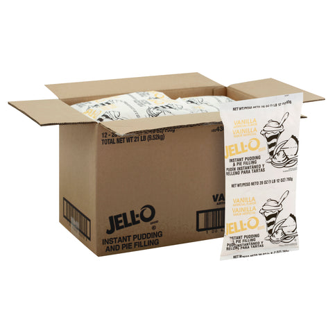 Pudding Jello Instant Vanilla 12 Case 28 Ounce