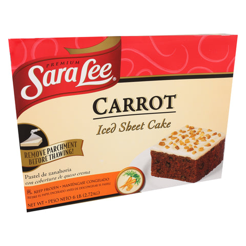 Sara Lee Iced Carrot Sheet Cake, 12 x 16 inch -- 4 per case.