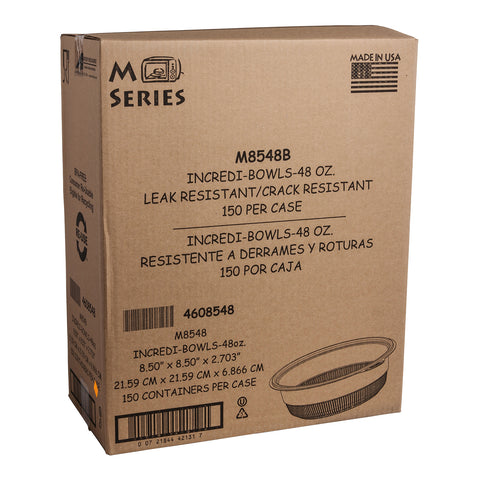 Anchor Packaging Incredi Bowl Black Polypropylene Bowl, 48 Ounce Capacity -- 150 per case