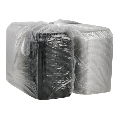 Anchor Packaging Culinary Lites  1-Compartment Black Base with Clear Anti-Fog Tear-Away Lid Clamshell, 47.5 Ounce Capacity -- 100 per case