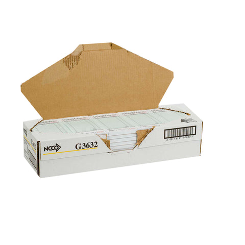 National Checking Company Guest Check Board - 1 Part Green, 15 Line, 3.5 x 6.75 inch -- 2500 per case.