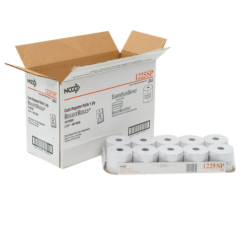 National Checking Company White Bond 1 Ply Register Roll Tape, 2.25 inch -- 40 per case.