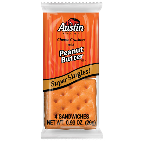 Austin Cheese Sandwich Cracker with Peanut Butter, 0.917 Ounce -- 144 per case.