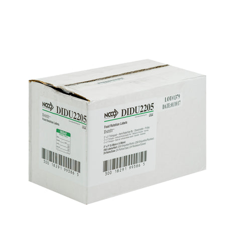 National Checking Company Dateit Trilingual Item/Date/Use By Dissolvabel Label - Friday, 2 x 2 inch -- 6000 per case.