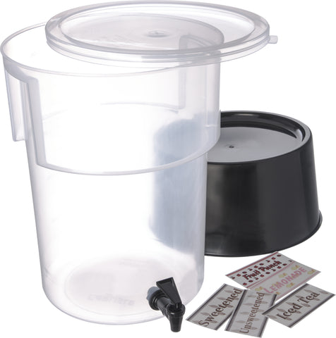 Carlisle ROUND DISPENSER W/BASE 5 GAL-BLACK